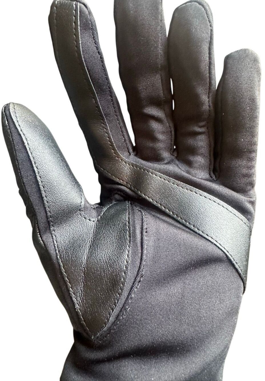 Isotoner Black Leather Fleece Lined Gloves smart touch eco comfort  Size L/XL NW - Picture 5 of 12